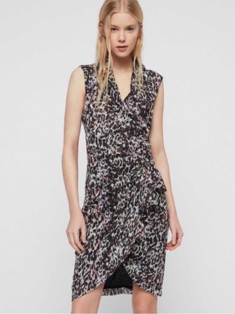 AllSaints Cancity leofall Leopard print Dress
